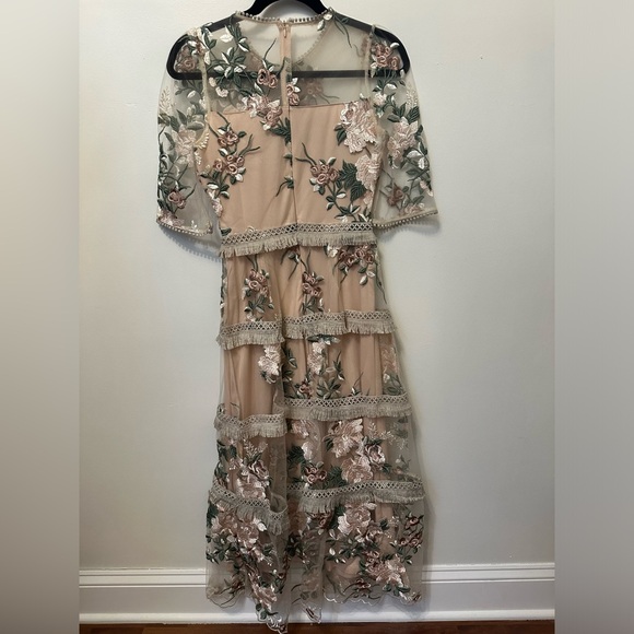 Just Me Dress Floral Embroidered Mesh w/ Lining Formal Dress size Extra Small - Picture 7 of 9